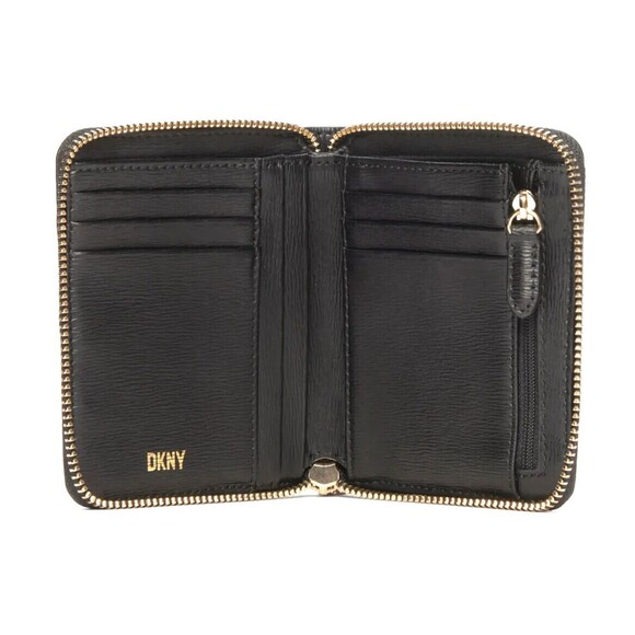 New DKNY Boxed Small Zip Around Wallet Leather Black - Picture 3 of 3